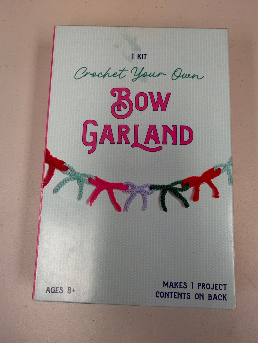 Crochet Your Own Bow Garland Kit - Multicolor diy kit for kids 8 and up yarn act